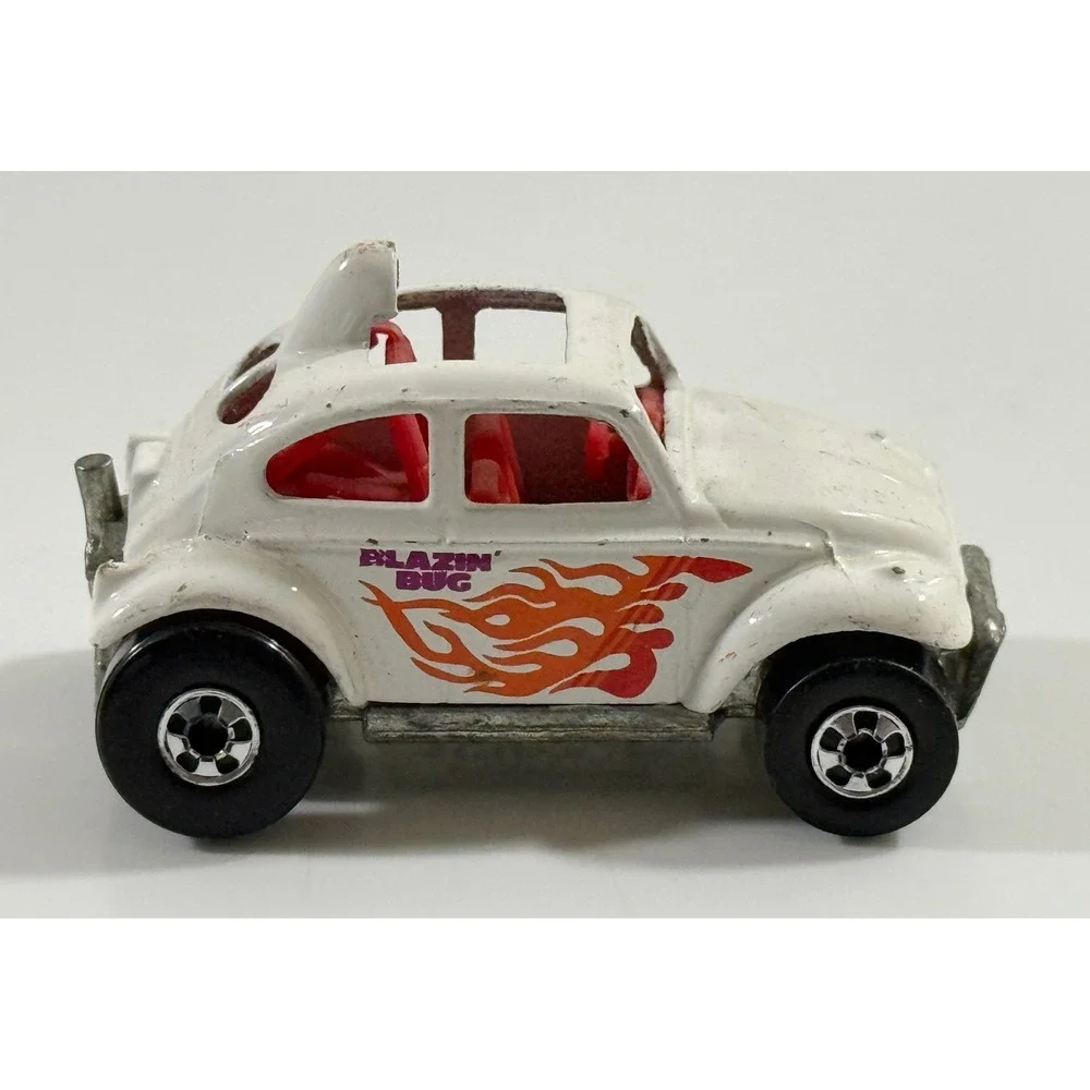 Hot Wheels Blazin Bug Toy Car Kids 1:64 White Flame Decal Vintage 1983 Mattel